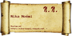 Nika Noémi névjegykártya